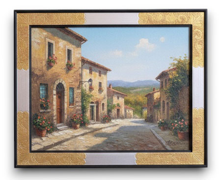 angle gravé or fin milieu or blanc filets noirs