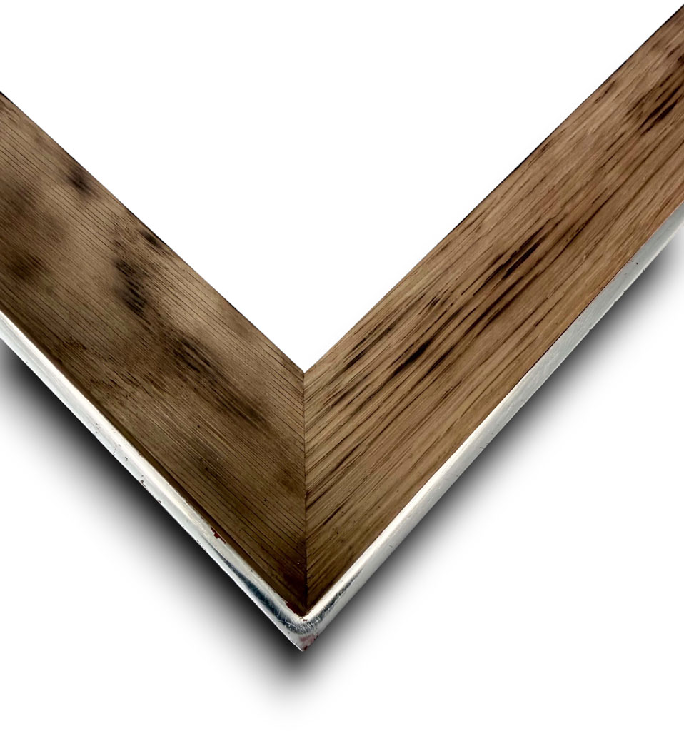 Cassetina Chêne brûlé filet or blanc