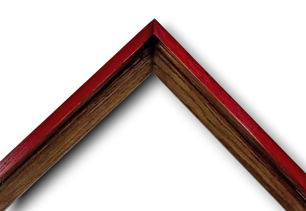 Caisse 45*45 Pente Teinté chêne foncé pente oléo rouge