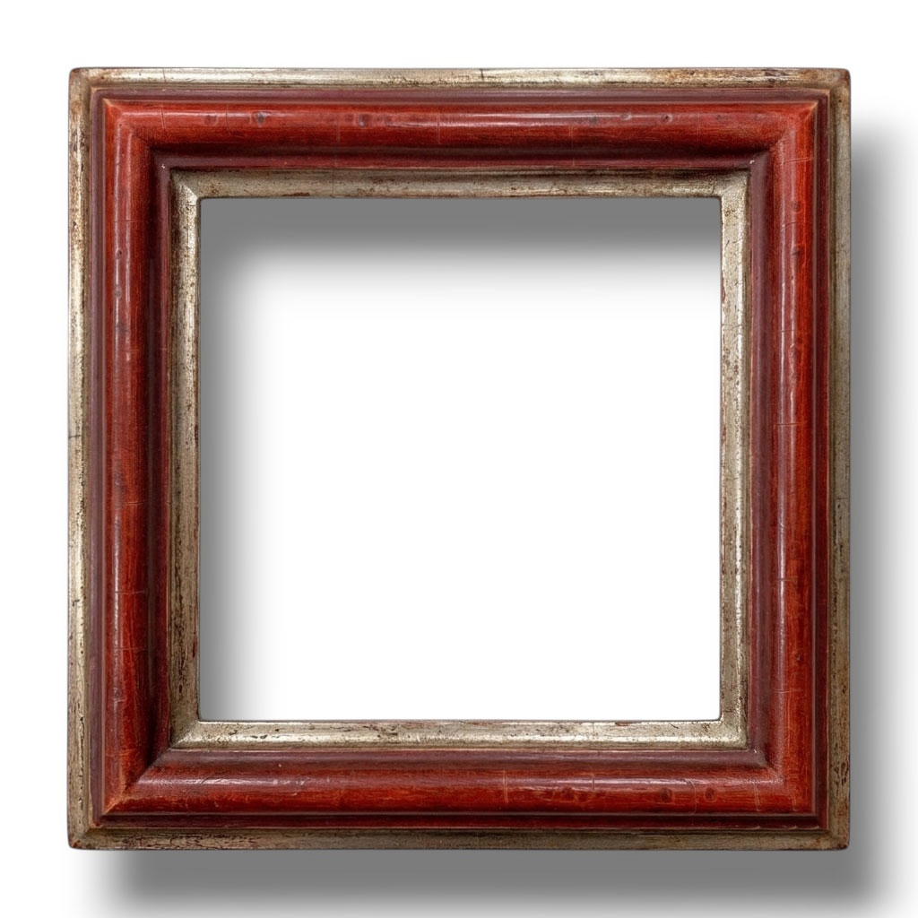 Fontana L: 38 mm / H: 23 mm  Rouge chine antique filets or blanc