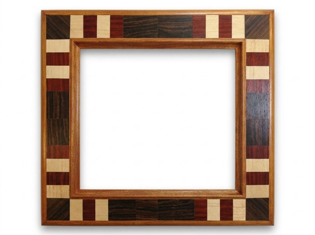 Acropole L : 100 mm / H: 45 mm Placage filets merisier lanières alternées